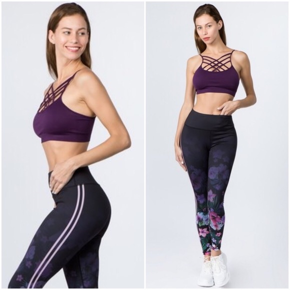 Kate | Side Stripe & Tropical Floral Leggings - Picture 5 of 5